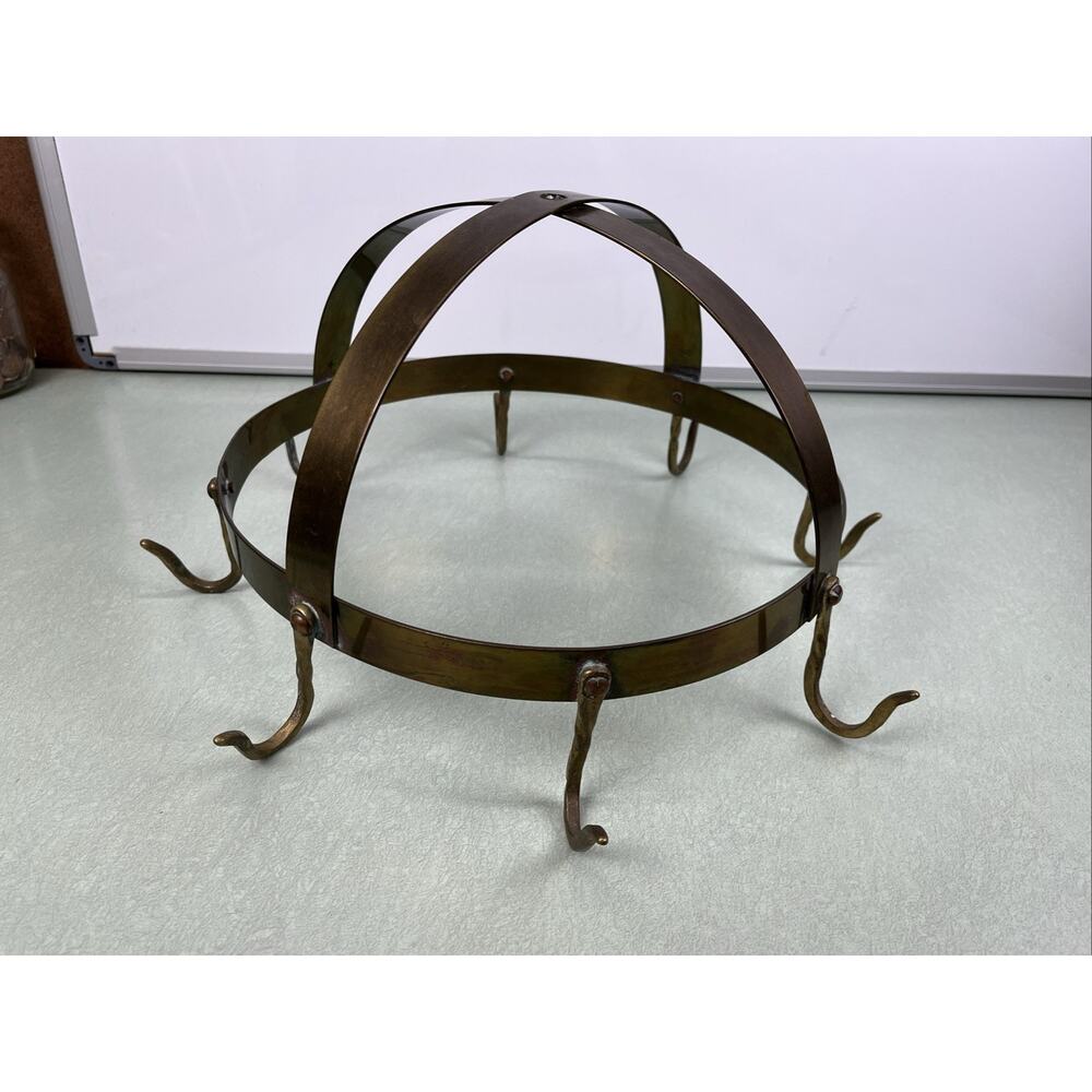 Vintage Brass Pot Son Hanging Rack MCM Kitchen Decor